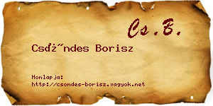 Csöndes Borisz névjegykártya